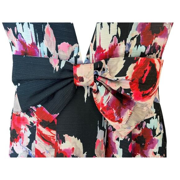 Kate Spade Hazy Floral Dress, Size 4, Open Back, Bow, Navy/Pink/White, Glam - Picture 5 of 13